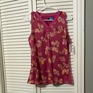 NWT  Pgatour Butterfly Print Sleeveless Top